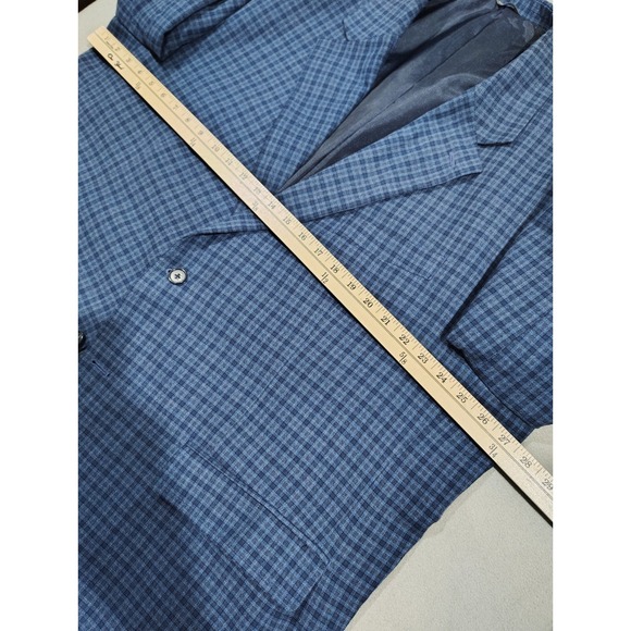 Oak Hill Sport Coat Blazer Jacket Mens 50/52R Plaid Blue Two Button  2XL - Picture 8 of 13